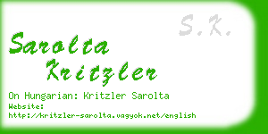 sarolta kritzler business card